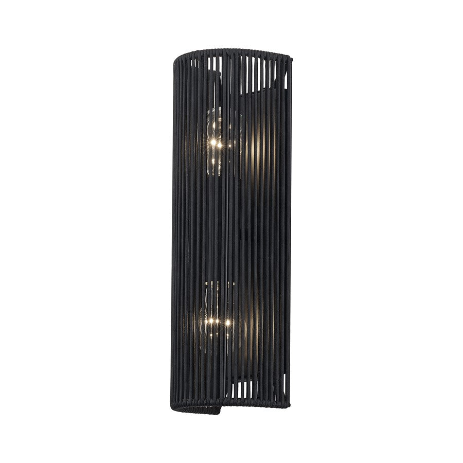 Livex Acordia 2Lt ADA Sconce, Black/Parisian Night Polyester Rope