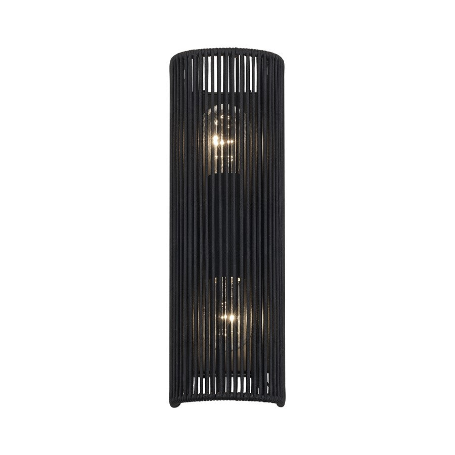Livex Acordia 2Lt ADA Sconce, Black/Parisian Night Polyester Rope