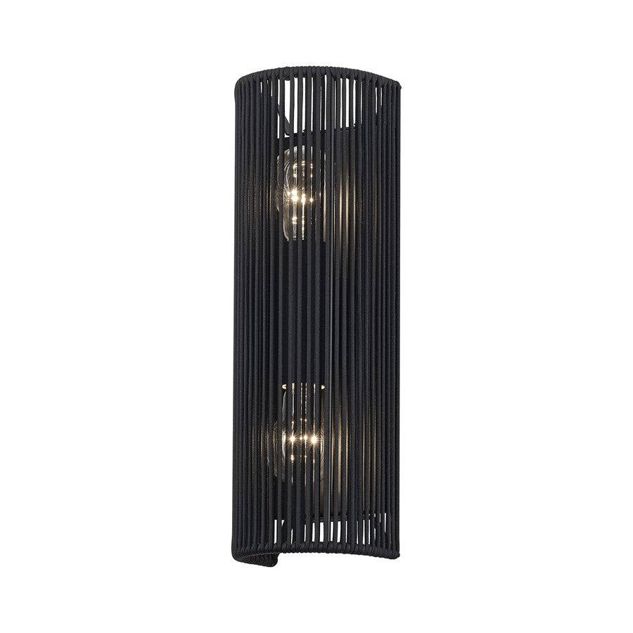 Livex Acordia 2Lt ADA Sconce, Black/Parisian Night Polyester Rope