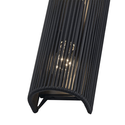 Livex Acordia 2Lt ADA Sconce, Black/Parisian Night Polyester Rope