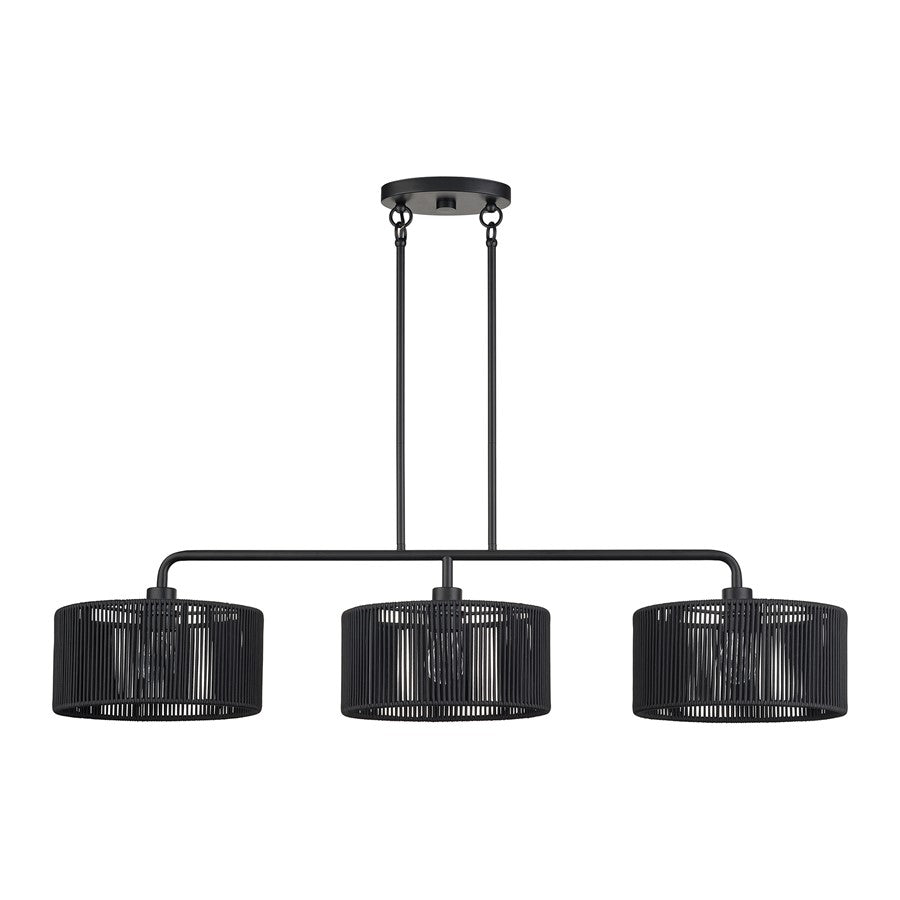 Livex Acordia 3Lt Extra Large Chandelier, Black/Parisian Polyester