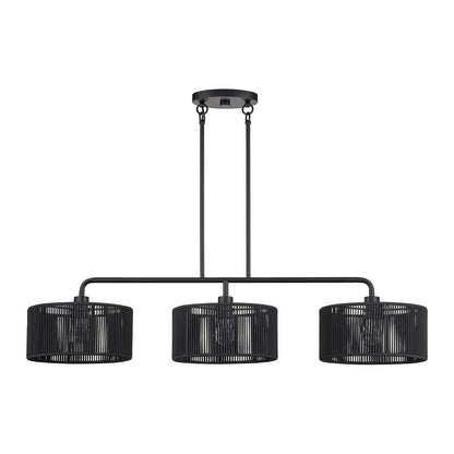Livex Acordia 3Lt Extra Large Chandelier, Black/Parisian Polyester