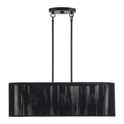 Livex Acordia 3Lt Medium Chandelier, Black/Parisian Night Polyester