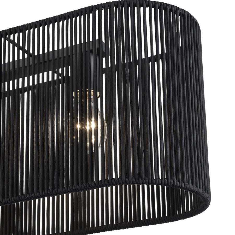 Livex Acordia 3Lt Medium Chandelier, Black/Parisian Night Polyester