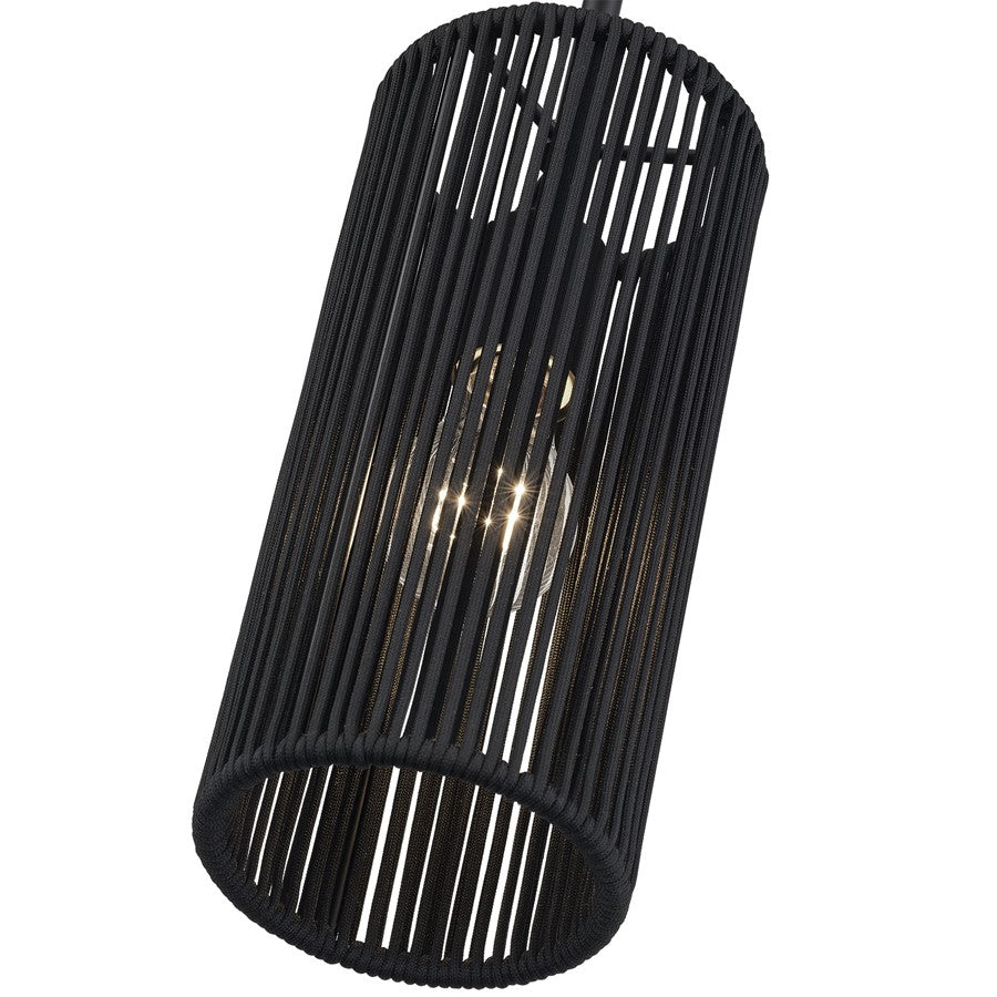 Livex Acordia 1Lt Mini Pendant, Black/Parisian Night Polyester Rope