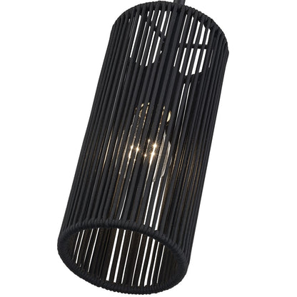Livex Acordia 1Lt Mini Pendant, Black/Parisian Night Polyester Rope