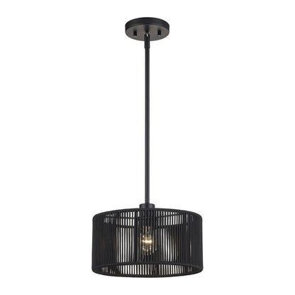 Livex Acordia 1Lt Pendant, Black/Parisian Night Color Polyester Rope