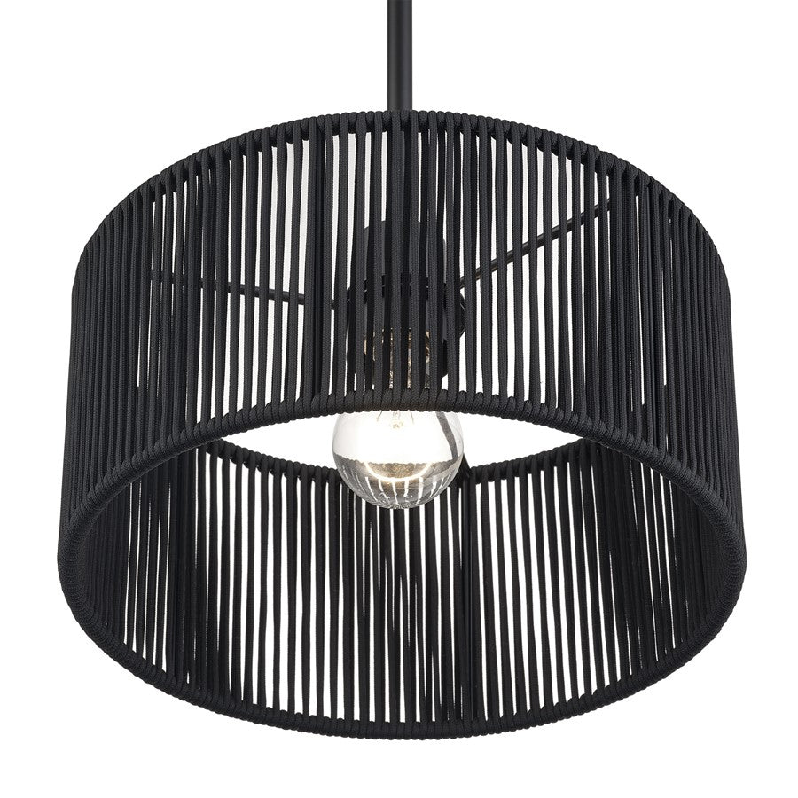 Livex Acordia 1Lt Pendant, Black/Parisian Night Color Polyester Rope
