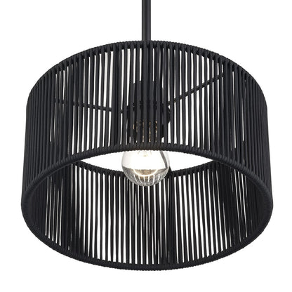 Livex Acordia 1Lt Pendant, Black/Parisian Night Color Polyester Rope