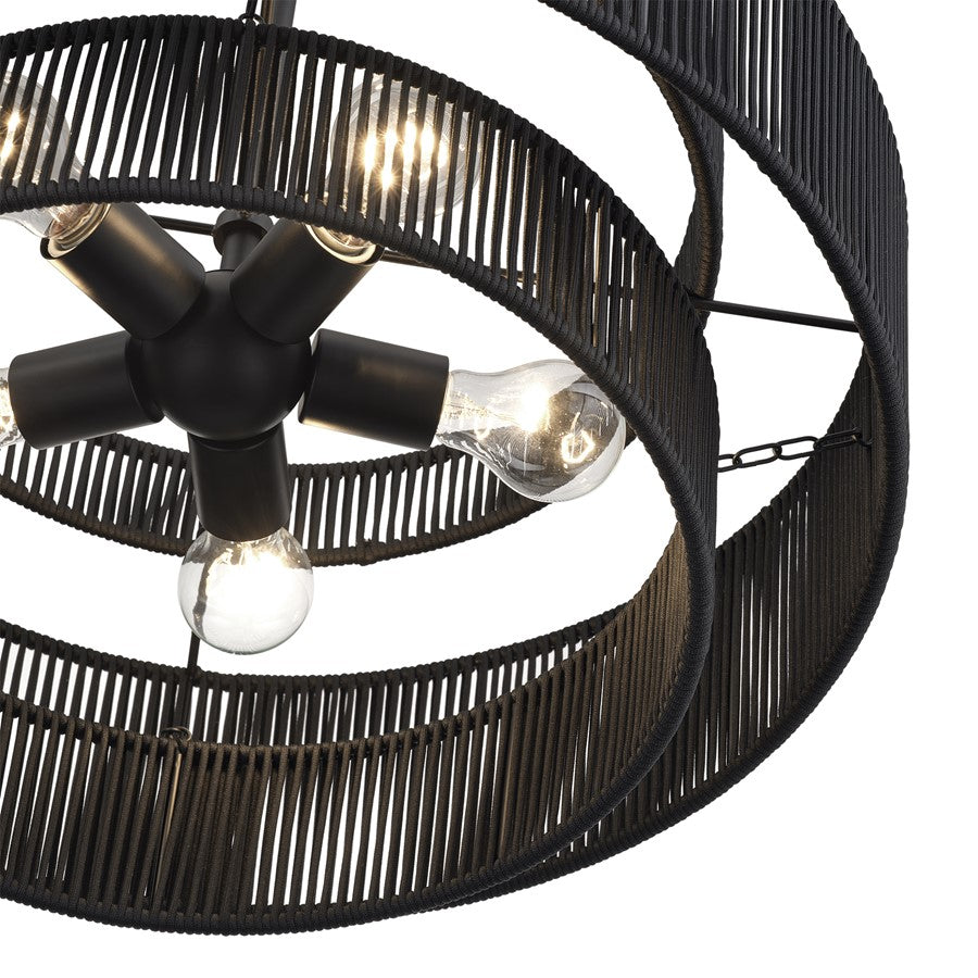 Livex Acordia 5Lt Pendant Chandelier, Black/Parisian Night Polyester