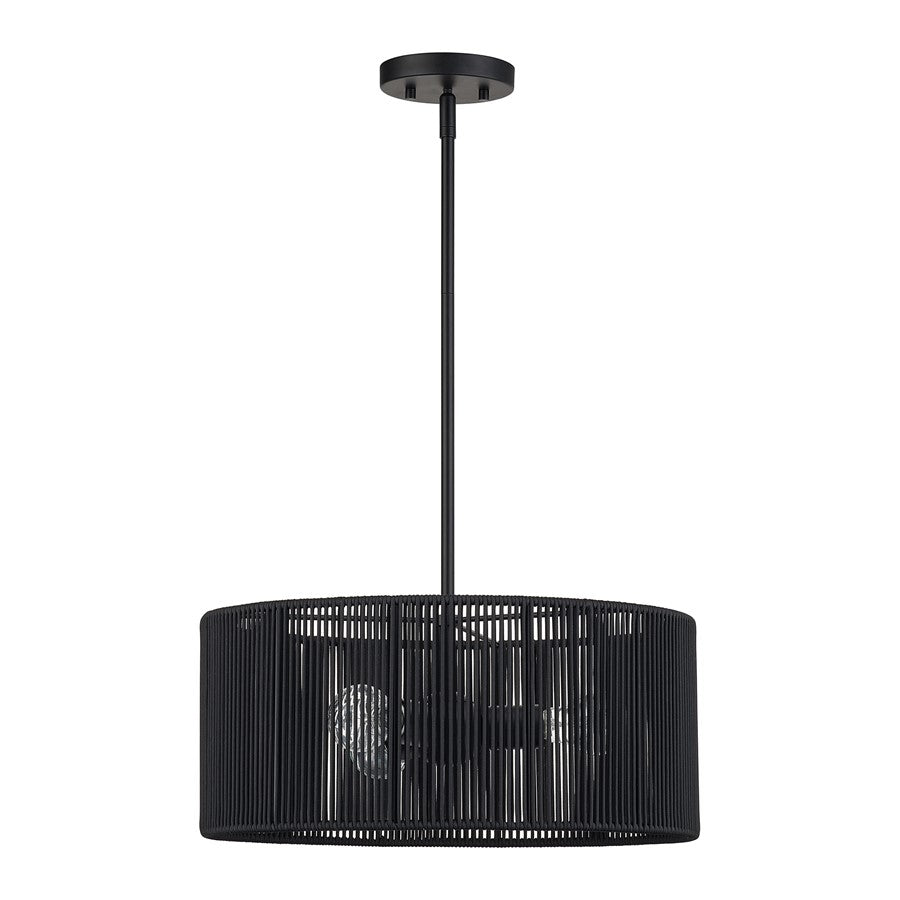 Livex Acordia 3Lt Pendant Chandelier, Black/Parisian Night Polyester