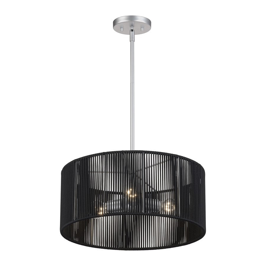 Livex Acordia 3Lt Pendant Chandelier, Nickel/Parisian Polyester