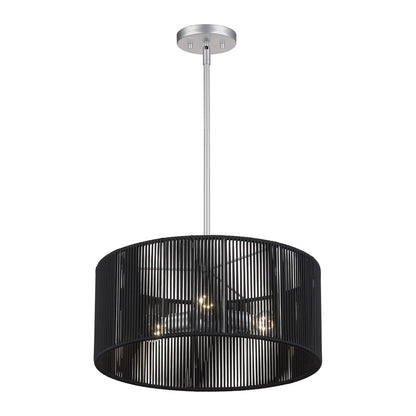 Livex Acordia 3Lt Pendant Chandelier, Nickel/Parisian Polyester