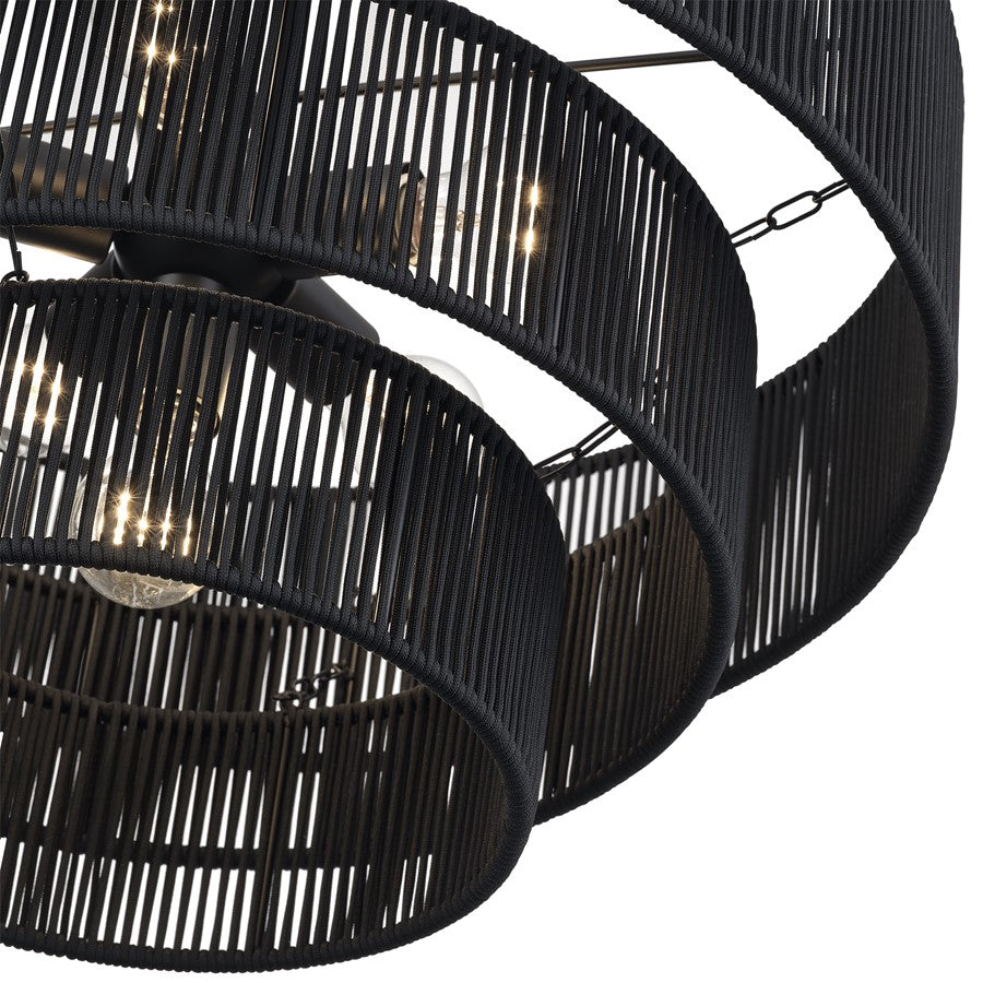 Livex Acordia 6Lt Pendant Chandelier, Black/Parisian Night Polyester
