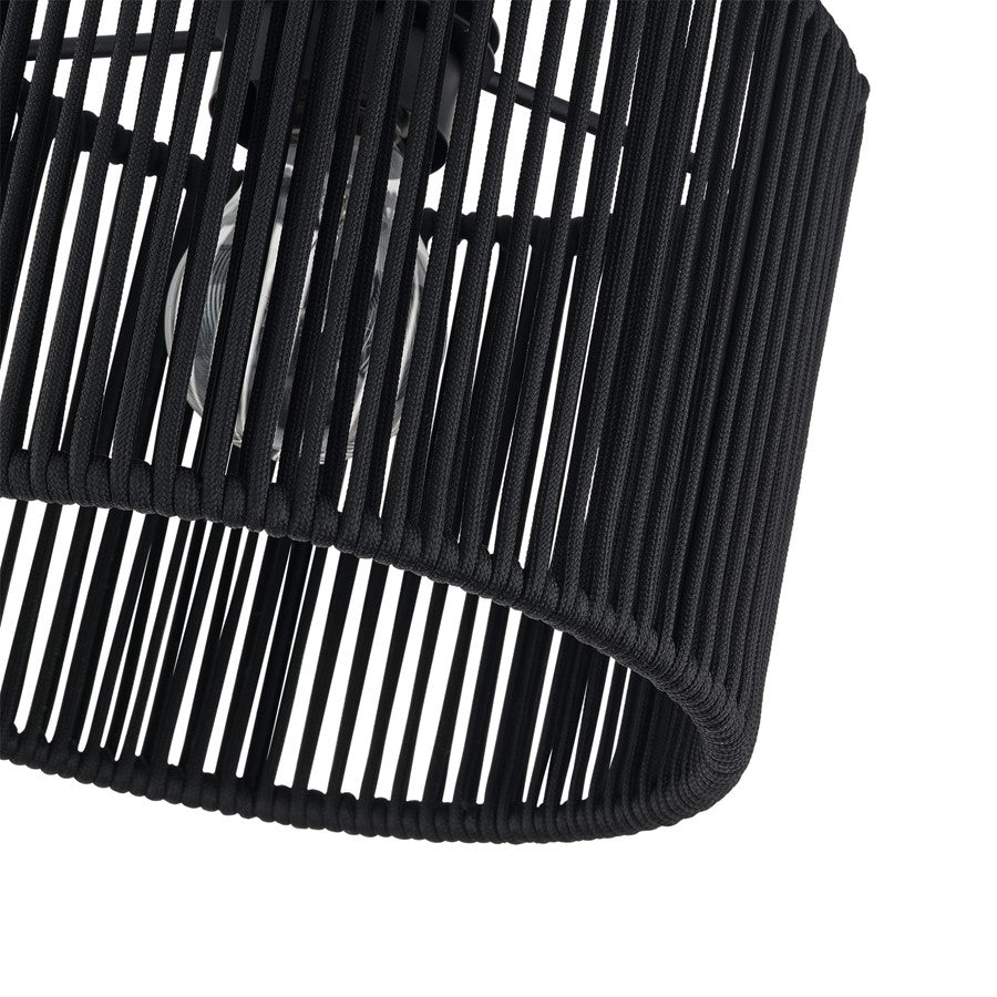 Livex Acordia 1Lt 8.5" Dia Semi-Flush, Black/Parisian Polyester