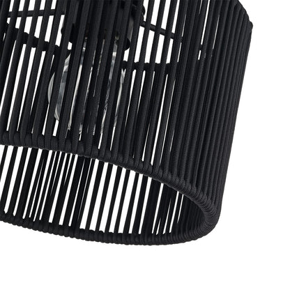 Livex Acordia 1Lt 8.5" Dia Semi-Flush, Black/Parisian Polyester