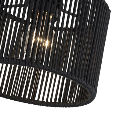 Livex Acordia 1Lt 8.5" Dia Semi-Flush, Black/Parisian Polyester