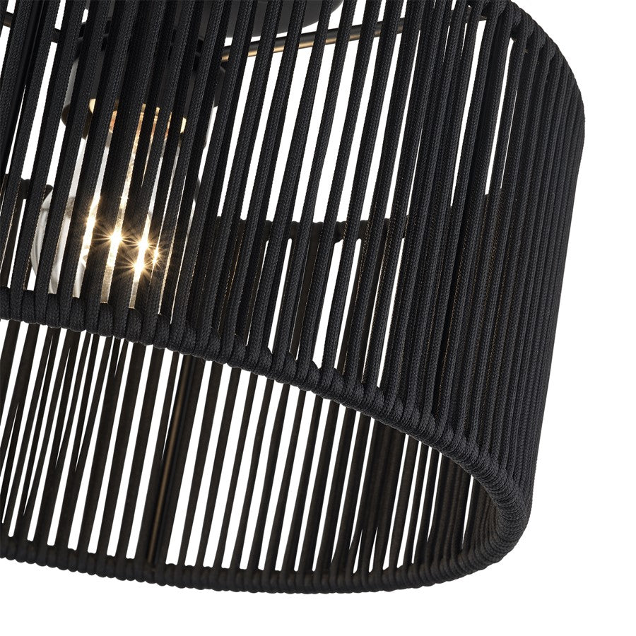 Livex Acordia 1Lt 12" Dia Semi-Flush, Black/Parisian Polyester