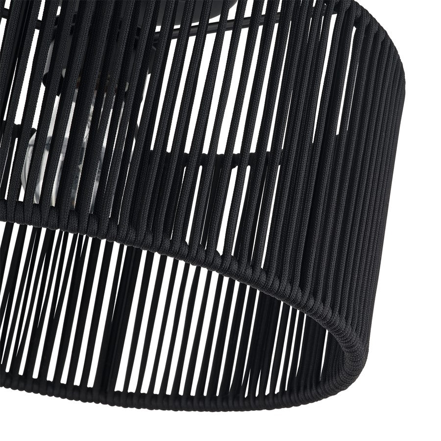 Livex Acordia 1Lt 12" Dia Semi-Flush, Black/Parisian Polyester