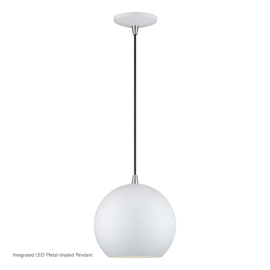 Livex Kuppola Lt Globe Pendant, White/Nickel/White Aluminum/White - 60278-03