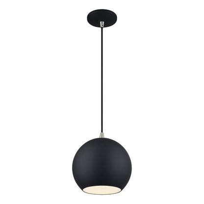 Livex Kuppola Lt Globe Pendant, Black/Nickel/Black Aluminum/White