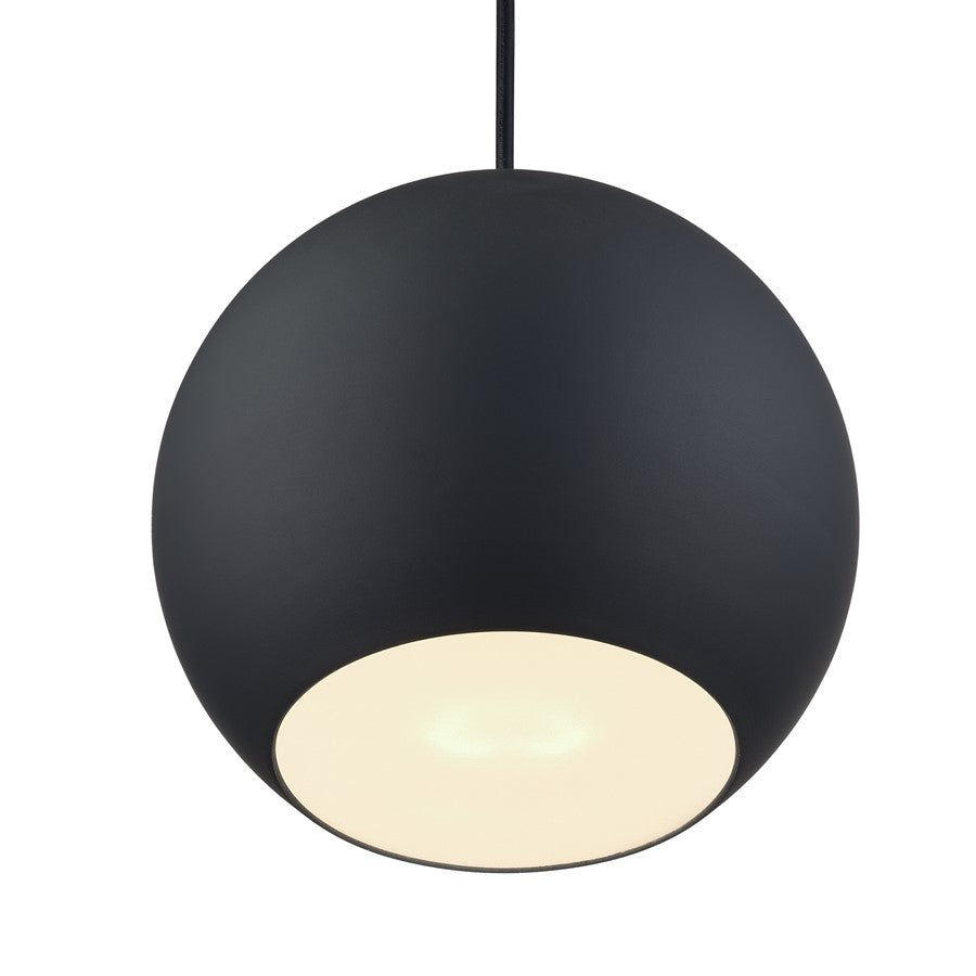 Livex Kuppola Lt Globe Pendant, Black/Nickel/Black Aluminum/White