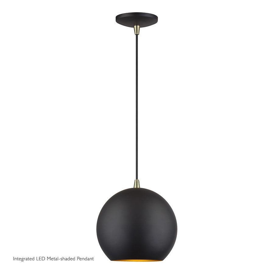 Livex Kuppola Lt Globe Pendant, Bronze/Brass/Bronze Aluminum/Gold - 60278-07