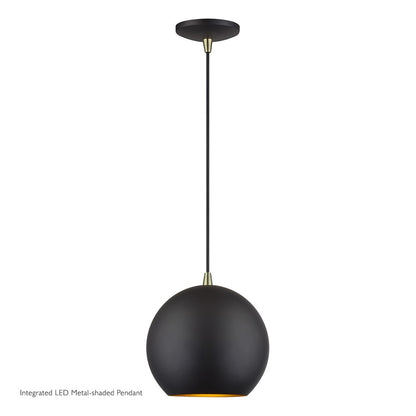 Livex Kuppola Lt Globe Pendant, Bronze/Brass/Bronze Aluminum/Gold - 60278-07
