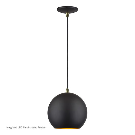 Livex Kuppola Lt Globe Pendant, Bronze/Brass/Bronze Aluminum/Gold - 60278-07
