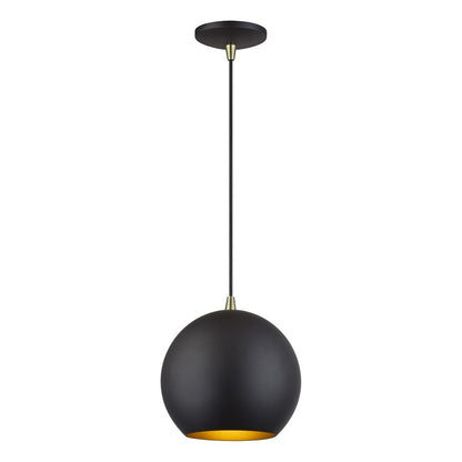 Livex Kuppola Lt Globe Pendant, Bronze/Brass/Bronze Aluminum/Gold