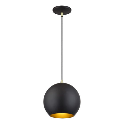 Livex Kuppola Lt Globe Pendant, Bronze/Brass/Bronze Aluminum/Gold