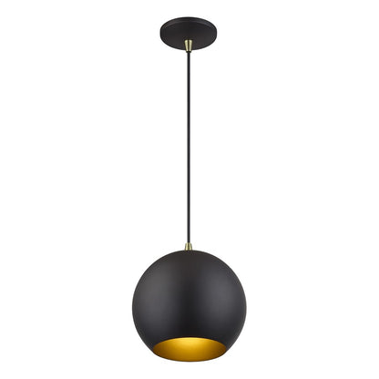 Livex Kuppola Lt Globe Pendant, Bronze/Brass/Bronze Aluminum/Gold
