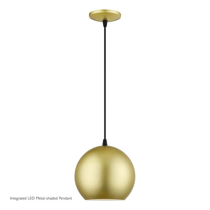 Livex Kuppola Lt Globe Pendant, Gold/Black/Gold Aluminum/White - 60278-33