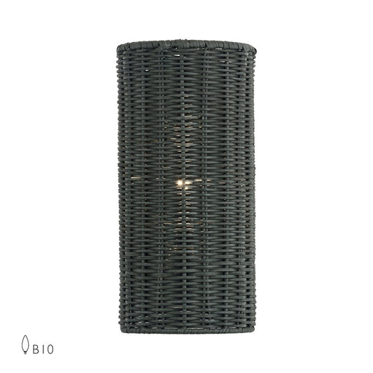 Livex Weavington 1Lt ADA Sconce, Nickel/Hand-Woven Charred Gray - 60430-91