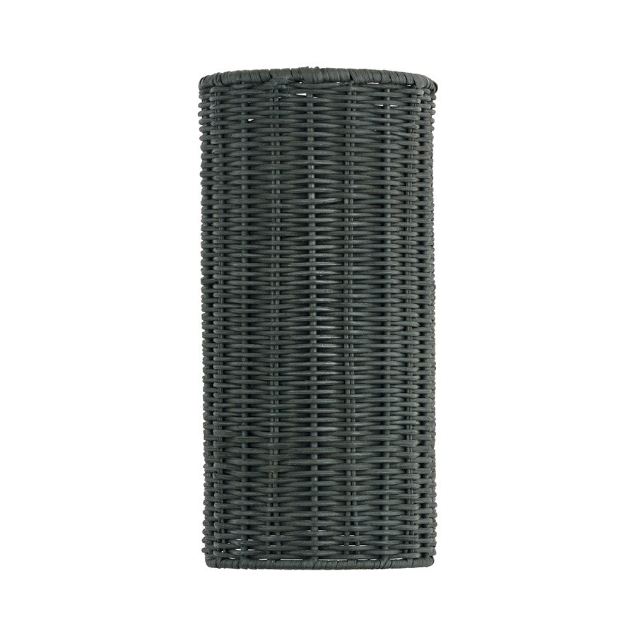 Livex Weavington 1Lt ADA Sconce, Nickel/Hand-Woven Charred Gray