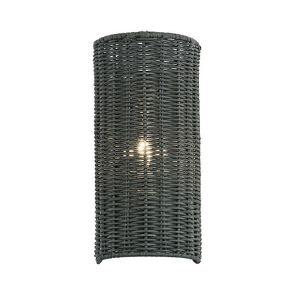 Livex Weavington 1Lt ADA Sconce, Nickel/Hand-Woven Charred Gray