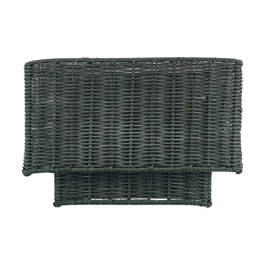 Livex Weavington 2Lt ADA 12"W Sconce, Nickel/Hand-Woven Charred Gray