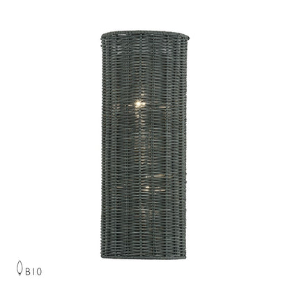 Livex Weavington 2Lt ADA 6"W Sconce, Nickel/Hand-Woven Charred Gray - 60432-91