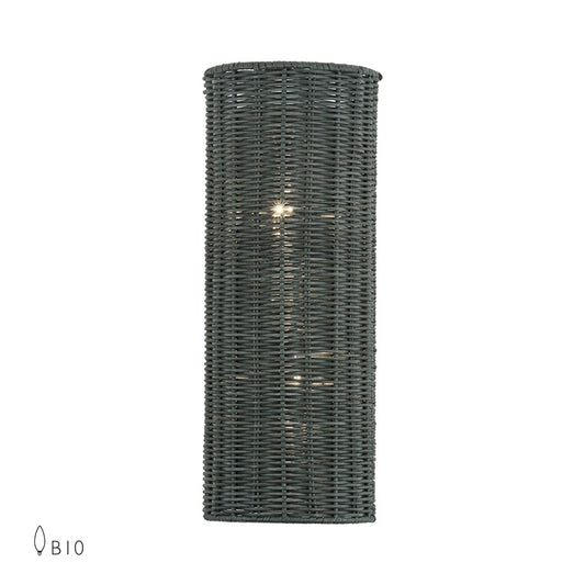 Livex Weavington 2Lt ADA 6"W Sconce, Nickel/Hand-Woven Charred Gray - 60432-91