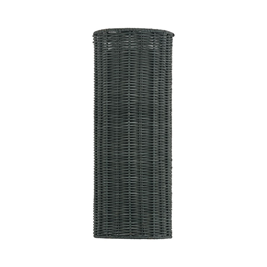 Livex Weavington 2Lt ADA 6"W Sconce, Nickel/Hand-Woven Charred Gray