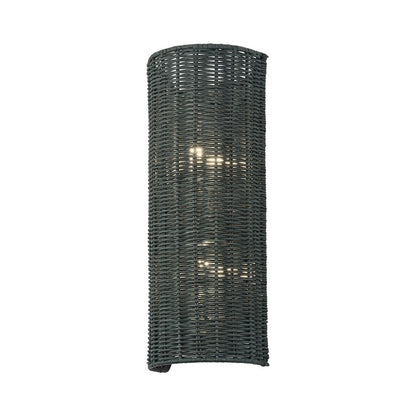 Livex Weavington 2Lt ADA 6"W Sconce, Nickel/Hand-Woven Charred Gray