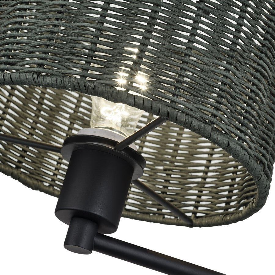 Livex Weavington 1Lt Swing Arm Wall Lamp, Black/Charred Gray