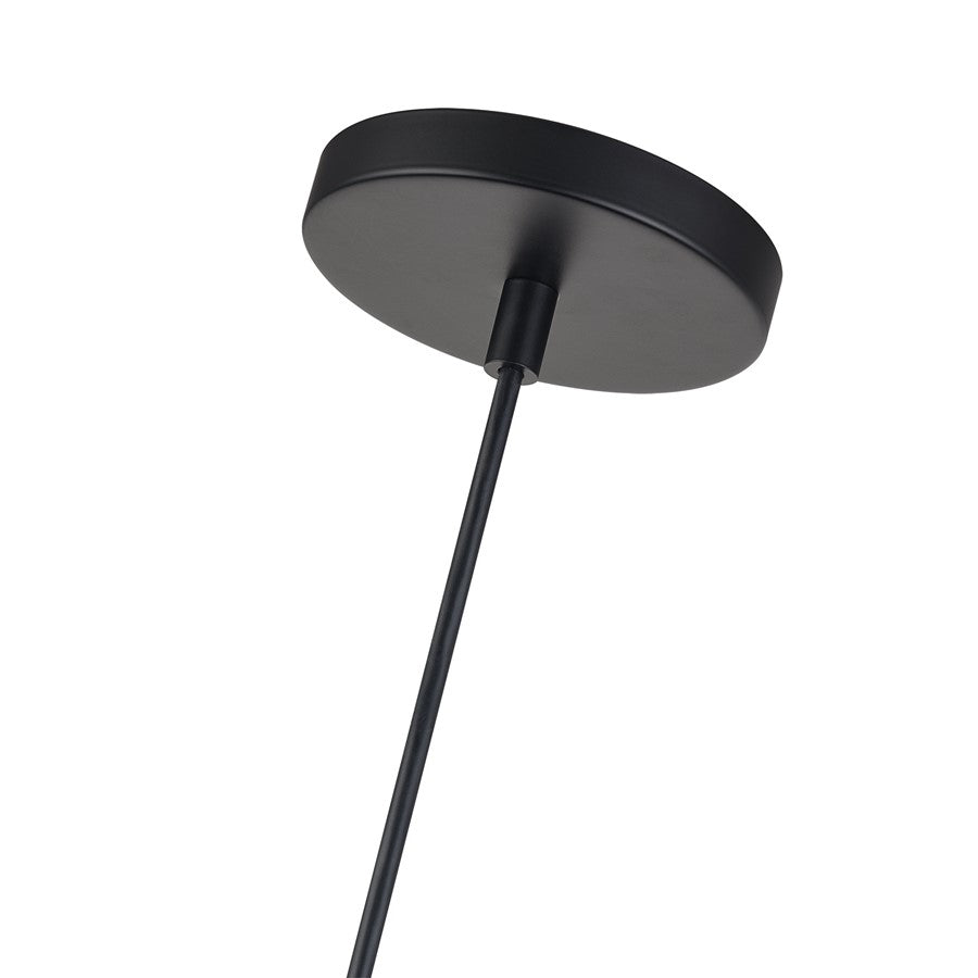 Livex Twinewell 1Lt Mini Pendant, Black/Black On Top of Clear Glass