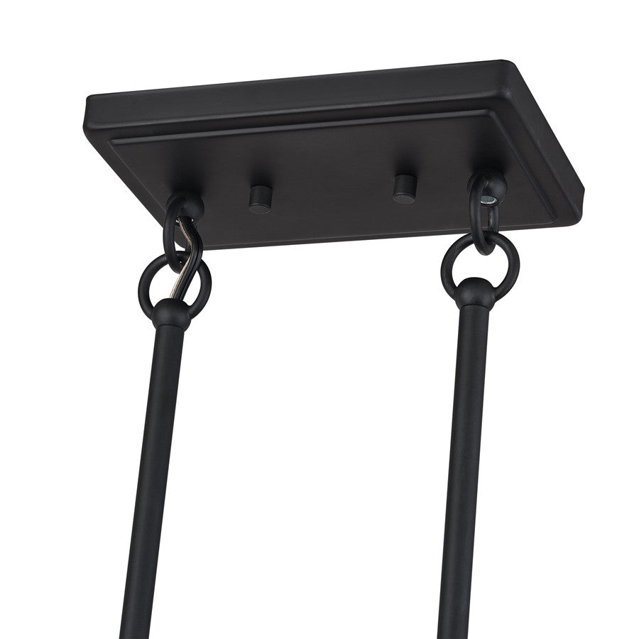 Livex Weavington 4Lt 36"L Linear Chandelier, Black/Charred Gray