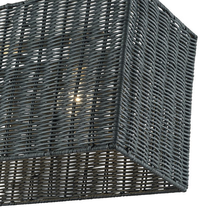 Livex Weavington 4Lt 36"L Linear Chandelier, Black/Charred Gray