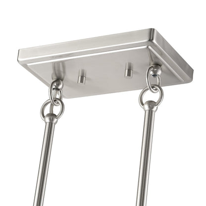 Livex Weavington 4Lt Large Linear Chandelier, Nickel/Charred Gray