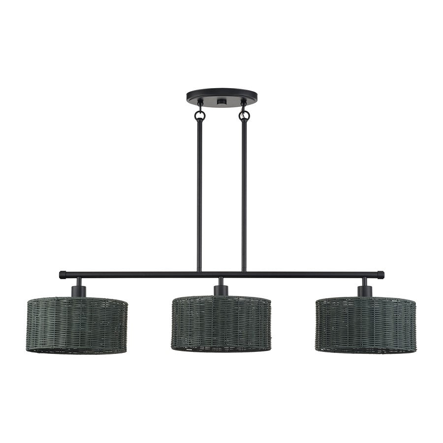 Livex Weavington 3Lt Extra Large Chandelier, Black/Charred Gray