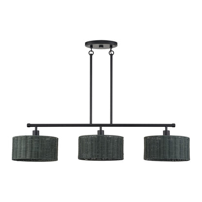 Livex Weavington 3Lt Extra Large Chandelier, Black/Charred Gray
