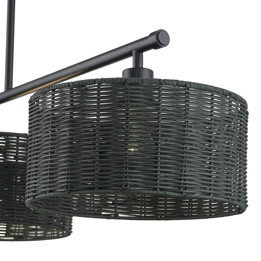 Livex Weavington 3Lt Extra Large Chandelier, Black/Charred Gray