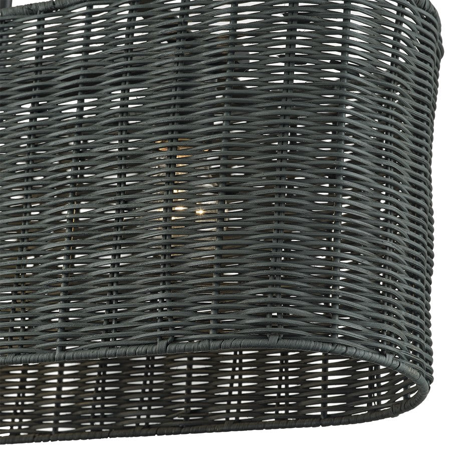Livex Weavington 3Lt 30"L Linear Chandelier/RD, Black/Charred Gray